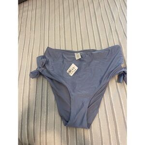 NWT Chelsea & Violet Purple Blue High Waisted Bikini Bottoms Size Large